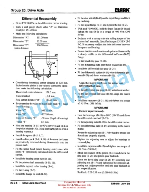 Clark CMP 50, 60, 70 Service Manual SM-649 4 Clark CMP 50, 60, 70 Service Manual SM-649 - Image 4