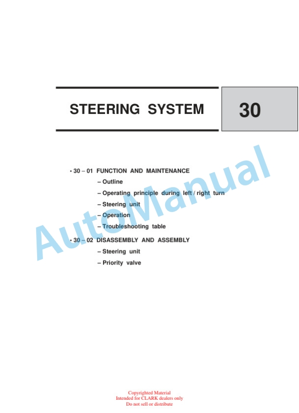 Clark CMP15-20s D, L Service Manual SM-687 4 Clark CMP15-20s D, L Service Manual SM-687 - Image 4