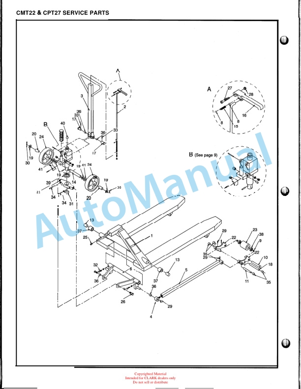 Clark CMT 22, CPT 27 Service and Parts Manual 3 Clark CMT 22, CPT 27 Service and Parts Manual-3