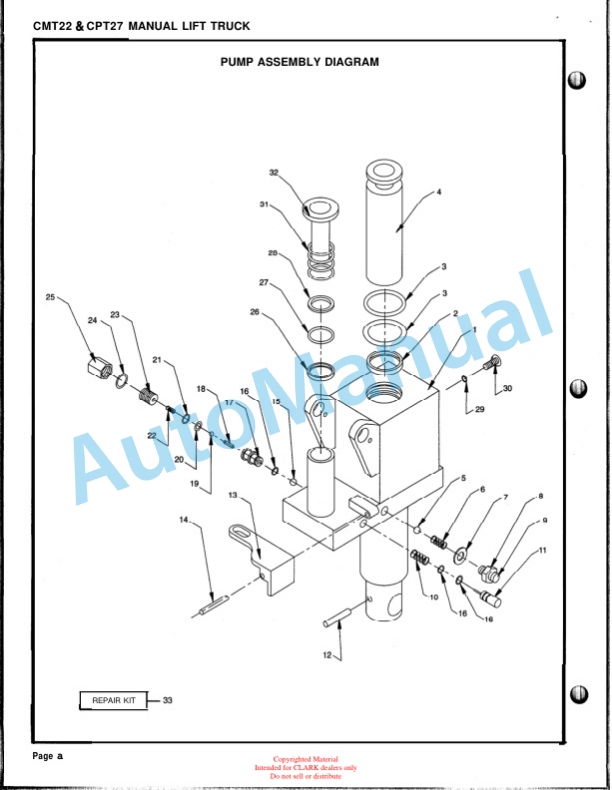 Clark CMT 22, CPT 27 Service and Parts Manual 5 Clark CMT 22, CPT 27 Service and Parts Manual-5