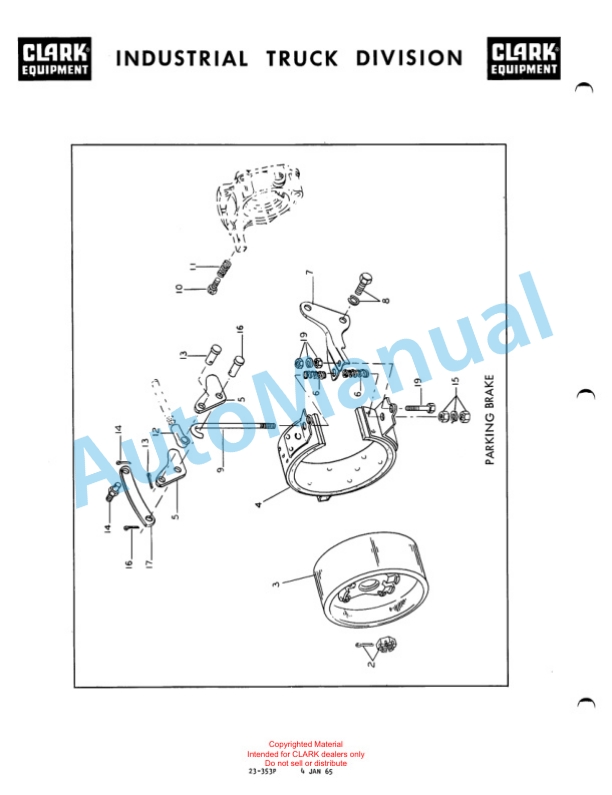 Clark Contractor Material Handling Equipment IT 60 Parts Book X122A 2042 3 Clark Contractor Material Handling Equipment IT 60 Parts Book X122A 2042-3