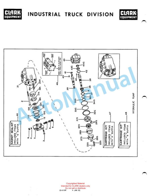 Clark Contractor Material Handling Equipment IT 60 Parts Book X122A 2042 5 Clark Contractor Material Handling Equipment IT 60 Parts Book X122A 2042-5