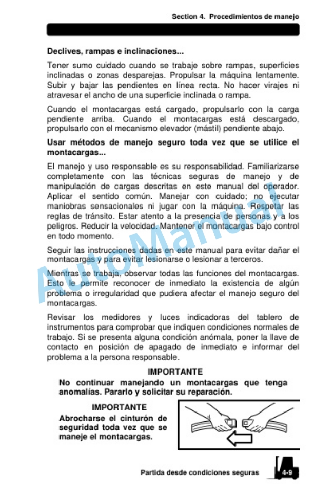 Clark CQ 20, 25, 30 D, CQ 20, 25, 30 L Operator Manual OM-788 SPA 2 Clark CQ 20, 25, 30 D, CQ 20, 25, 30 L Operator Manual OM-788 SPA-2