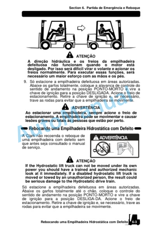 Clark CQ 20, 25, 30 D, CQ 20, 25, 30 L Operator Manual OM-789 POR 3 Clark CQ 20, 25, 30 D, CQ 20, 25, 30 L Operator Manual OM-789 POR-3