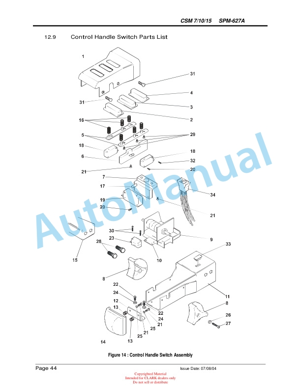 Clark CSM 7, CSM 10, CSM 15 Service and Parts Manual SPM 627A 5 Clark CSM 7, CSM 10, CSM 15 Service and Parts Manual SPM 627A - Image 5
