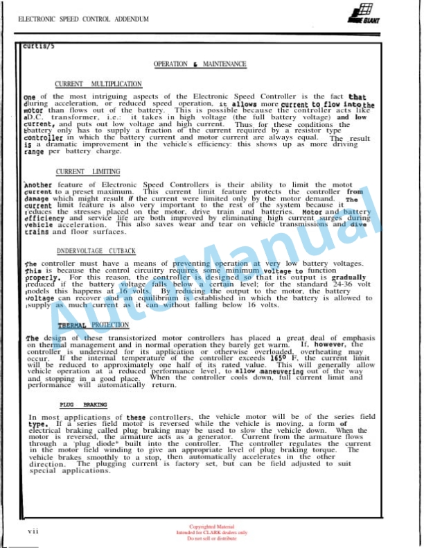 Clark CSP 15 Service and Parts Manual 4 Clark CSP 15 Service and Parts Manual - Image 4