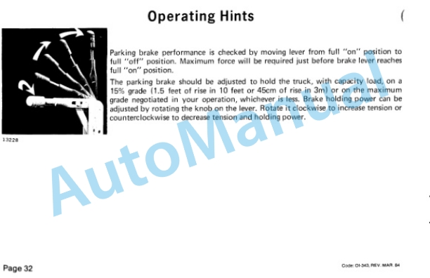 Clark CTA 30-50 Operator Instruction Manual OI-343 5 Clark CTA 30-50 Operator Instruction Manual OI-343-5
