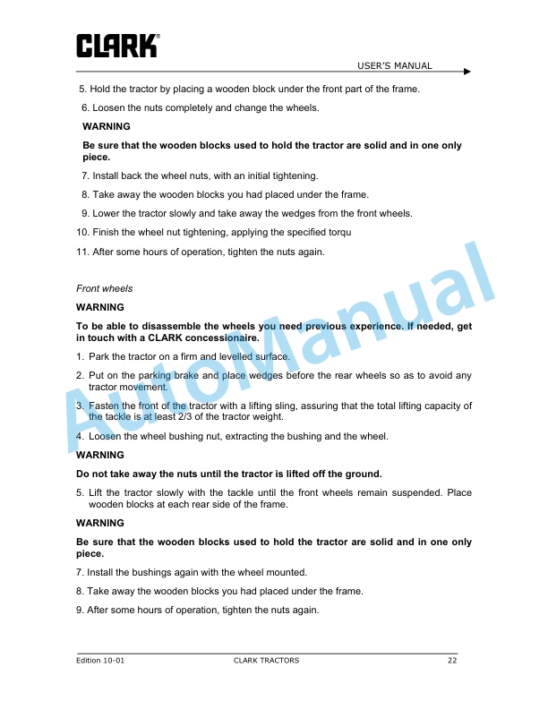 Clark CTE 7, CTE 12, CTE 20 Tractors Operator Manual OI-797 4 Clark CTE 7, CTE 12, CTE 20 Tractors Operator Manual OI-797 - Image 4