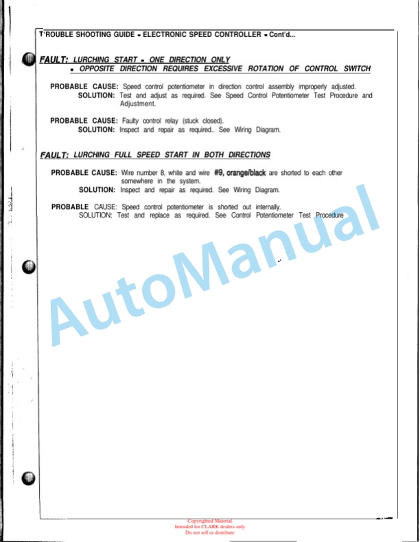 Clark CTR Service and Parts Manual SPM 640 3 Clark CTR Service and Parts Manual SPM 640 - Image 3