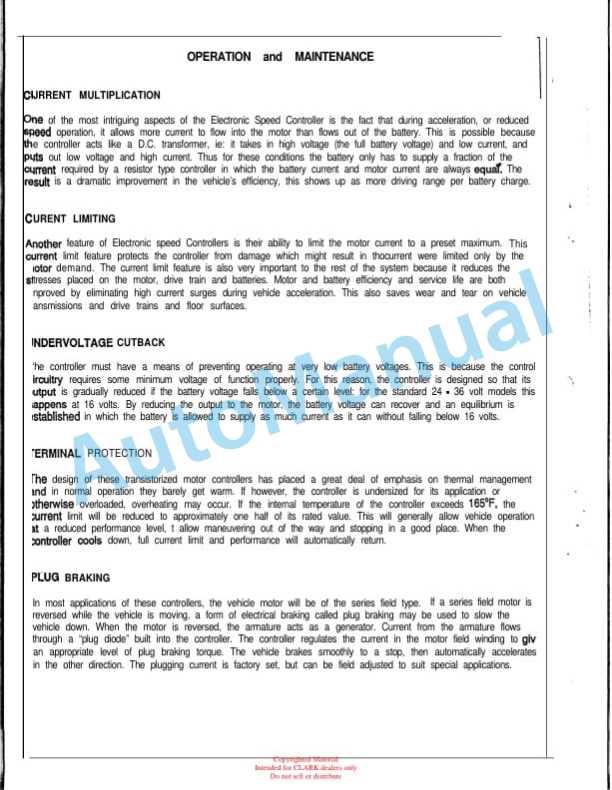 Clark CTR Service and Parts Manual SPM 640 4 Clark CTR Service and Parts Manual SPM 640 - Image 4