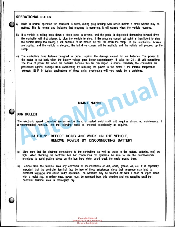 Clark CTR Service and Parts Manual SPM 640 5 Clark CTR Service and Parts Manual SPM 640 - Image 5
