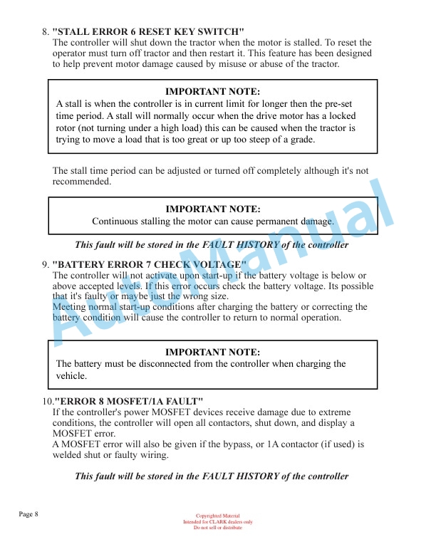 Clark CTT 7 Instrumentation Panel Features and Operation Manual SPM 641 Dash Supplement 3 Clark CTT 7 Instrumentation Panel Features and Operation Manual SPM 641 Dash Supplement - Image 3