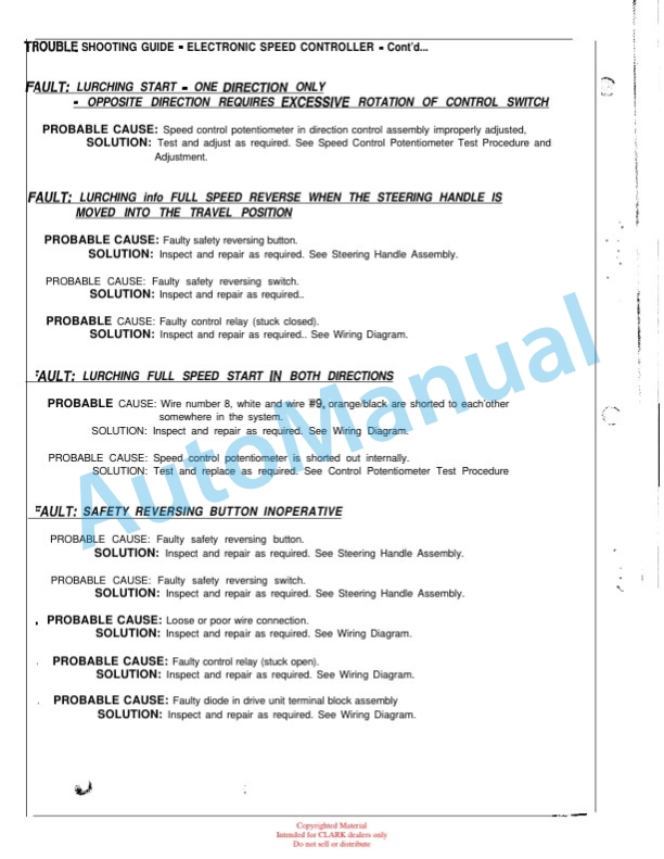 Clark CTW Service and Parts Manual SPM 639 3 Clark CTW Service and Parts Manual SPM 639 - Image 3