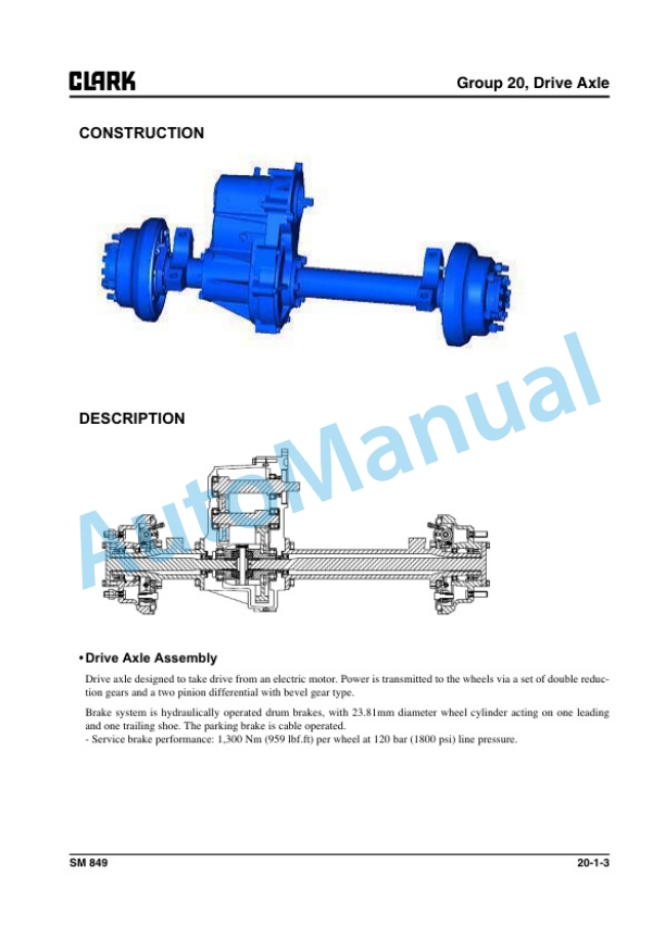 Clark CTX 40, CTX 70 Service Manual SM-849 5 Clark CTX 40, CTX 70 Service Manual SM-849 - Image 5