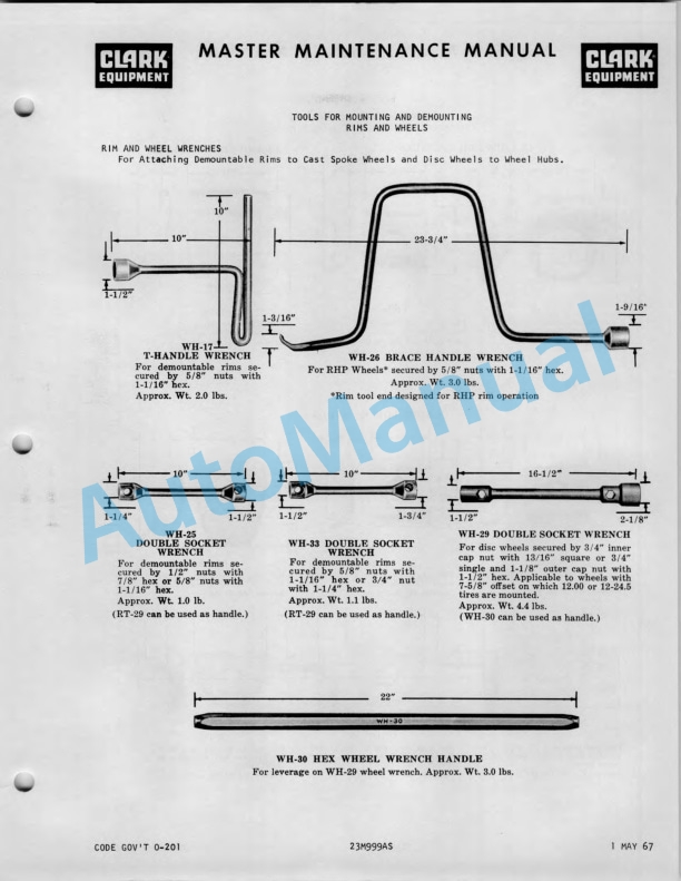 Clark CY 40 B Operator Maintenance Parts Manual O-202 5 Clark CY 40 B Operator Maintenance Parts Manual O-202-5
