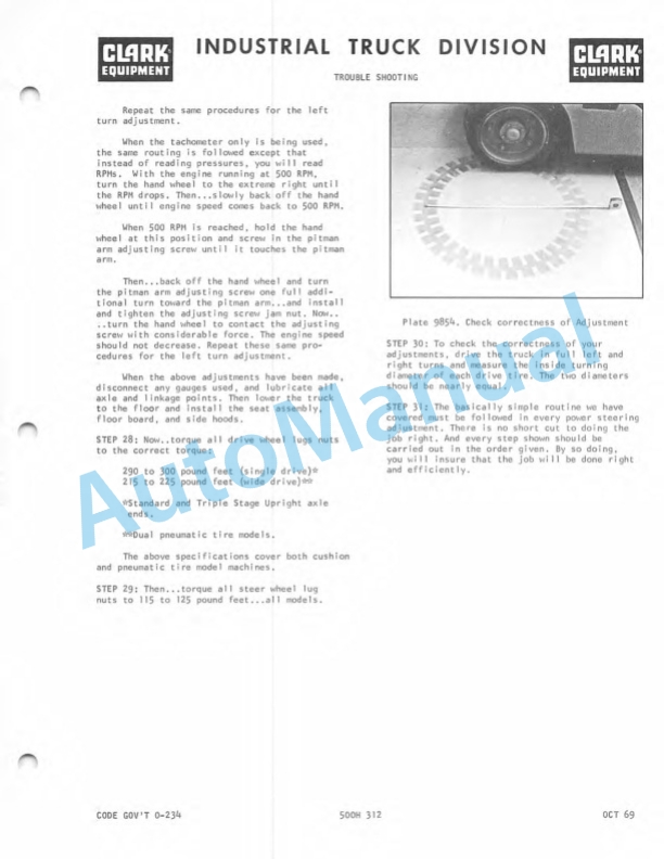Clark CY 40 B Operator Maintenance Parts Manual O-234 3 Clark CY 40 B Operator Maintenance Parts Manual O-234-3