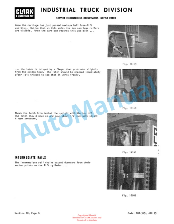 Clark E235 EV 1 Planned Maintenance and Adjustment Procedures Manual PMA-436 4 Clark E235 EV 1 Planned Maintenance and Adjustment Procedures Manual PMA-436-4