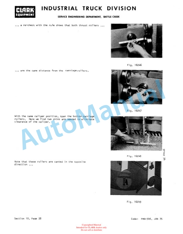 Clark E235 EV 1 Planned Maintenance and Adjustment Procedures Manual PMA-436 5 Clark E235 EV 1 Planned Maintenance and Adjustment Procedures Manual PMA-436-5
