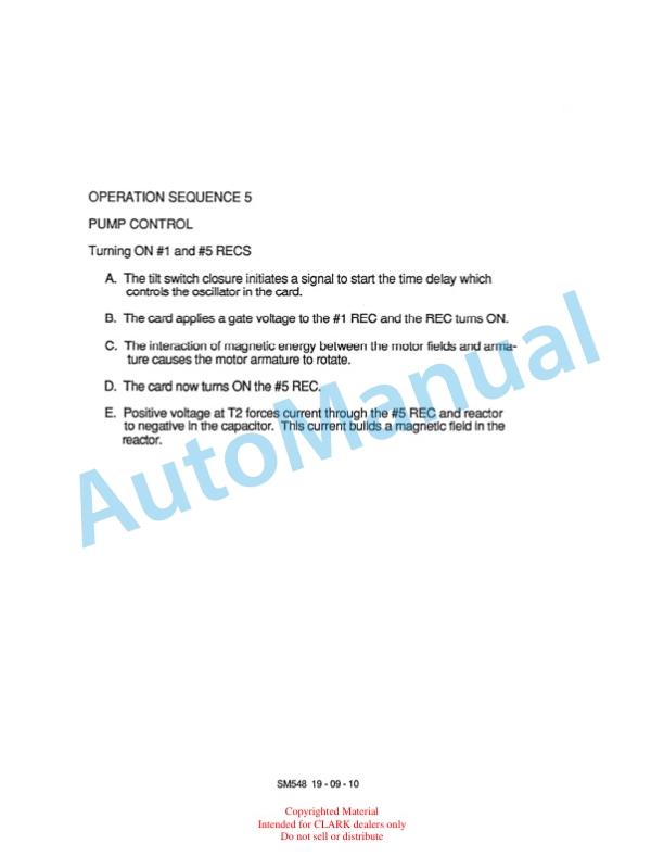 Alternative view of Clark E357 Service and Adjustment Manual SM-548