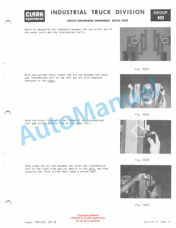 Clark EC 20, EC 25, ECS 30 36-48 Volt Planned Maintenance and Adjustment Procedures Manual PMA-385 5 Clark EC 20, EC 25, ECS 30 36-48 Volt Planned Maintenance and Adjustment Procedures Manual PMA-385-5