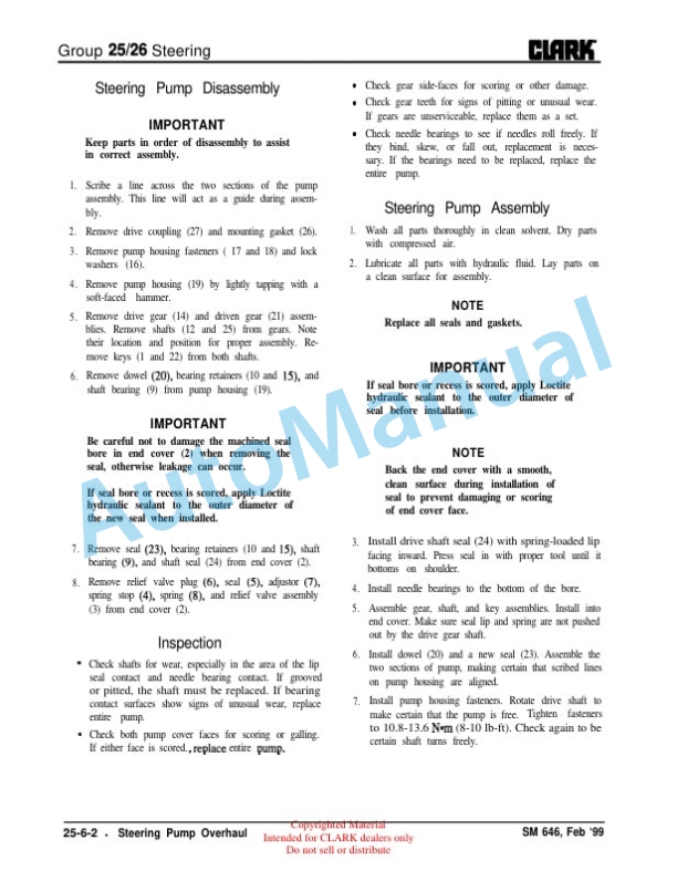 Clark EC 90, 120 Service Manual SM-646 4 Clark EC 90, 120 Service Manual SM-646 - Image 4