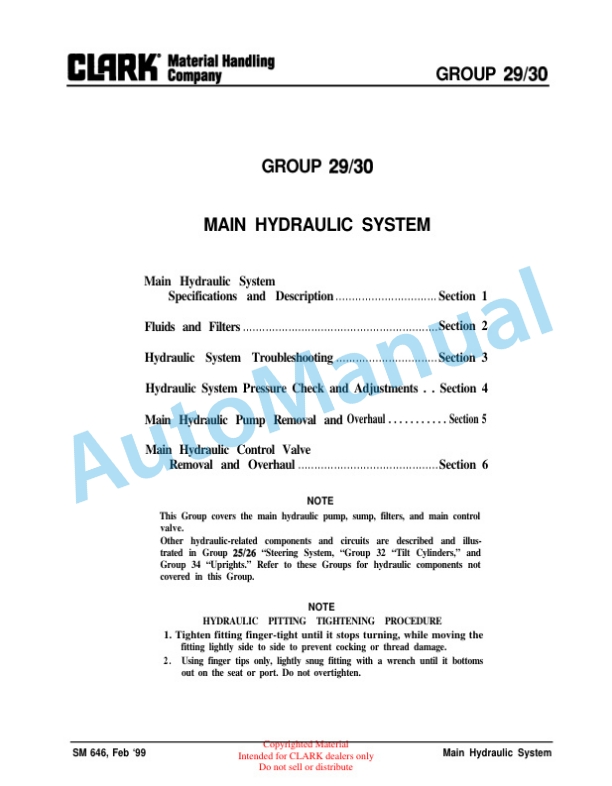 Clark EC 90, 120 Service Manual SM-646 5 Clark EC 90, 120 Service Manual SM-646 - Image 5