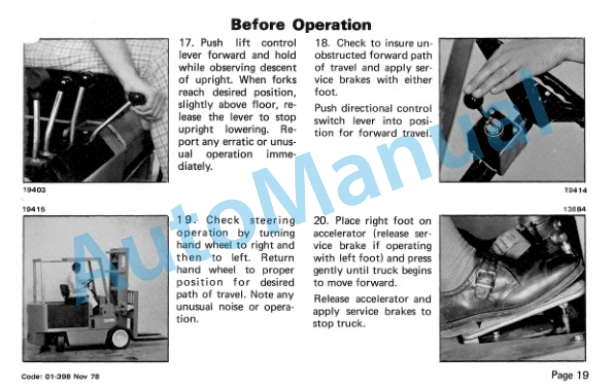Clark EC-90, EC-100, EC-120 36-48 Volt Operator Instruction Manual OI-398 3 Clark EC-90, EC-100, EC-120 36-48 Volt Operator Instruction Manual OI-398-3