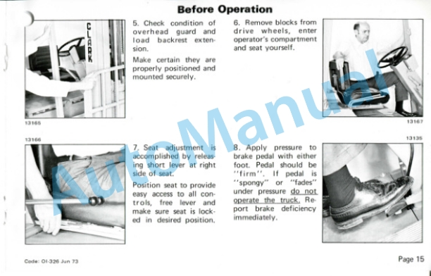 Clark EC300 20-30, TW 20-40 Operator Instruction Manual OI-326 2 Clark EC300 20-30, TW 20-40 Operator Instruction Manual OI-326-2