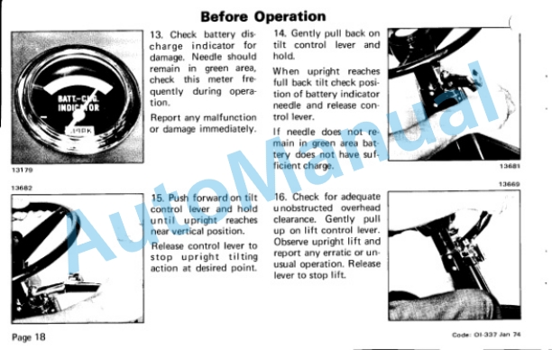 Clark EC500 20-55 Operator Instruction Manual OI-337 3 Clark EC500 20-55 Operator Instruction Manual OI-337-3