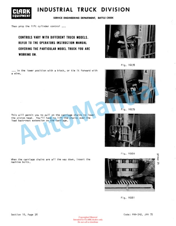Clark EC500 30-50E Planned Maintenance and Adjustment Procedures Manual PMA-383 4 Clark EC500 30-50E Planned Maintenance and Adjustment Procedures Manual PMA-383-4
