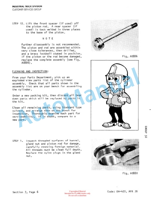 Clark EC500 355 36-48 Volt Overhaul Manual OH-420 5 Clark EC500 355 36-48 Volt Overhaul Manual OH-420-5
