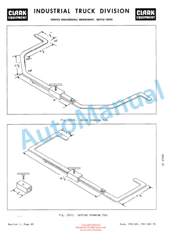 Clark EC500 60, EC500 70, EC500 80 Planned Maintenance and Adjustment Procedures Manual PMA-340 4 Clark EC500 60, EC500 70, EC500 80 Planned Maintenance and Adjustment Procedures Manual PMA-340-4