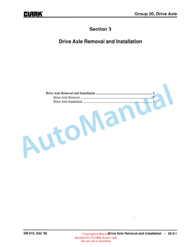 Alternative view of Clark ECG 20-32 Genesis Series Truck Service Manual SM-615