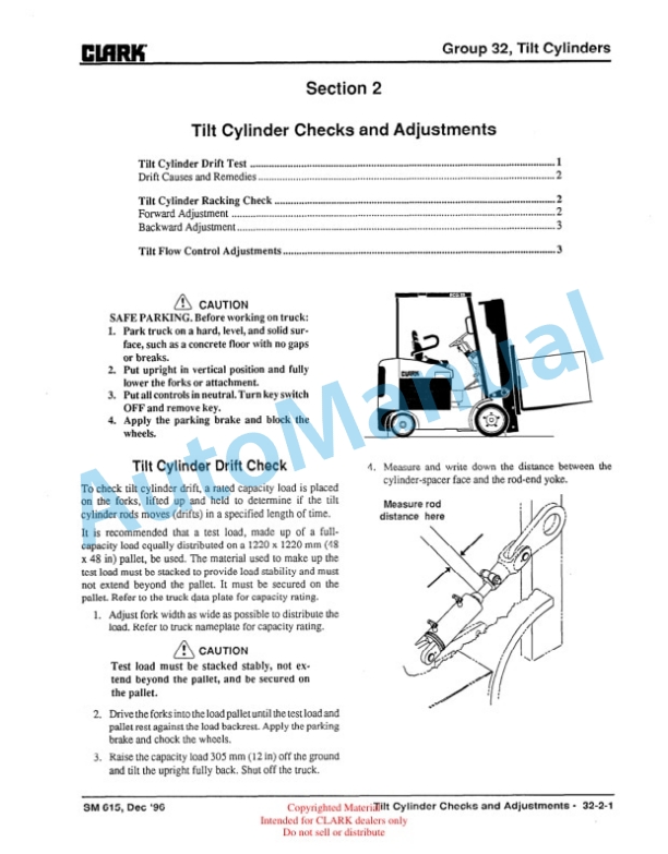Clark ECG 20-32 Genesis Series Truck Service Manual SM-615 5 Clark ECG 20-32 Genesis Series Truck Service Manual SM-615 - Image 5