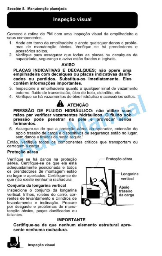 Clark ECG20-32, EPG20-32, TMG12-25, TMX12-25, ECX20-32, EPX20-32 Operator Manual OM-675 POR 4 Clark ECG20-32, EPG20-32, TMG12-25, TMX12-25, ECX20-32, EPX20-32 Operator Manual OM-675 POR-4