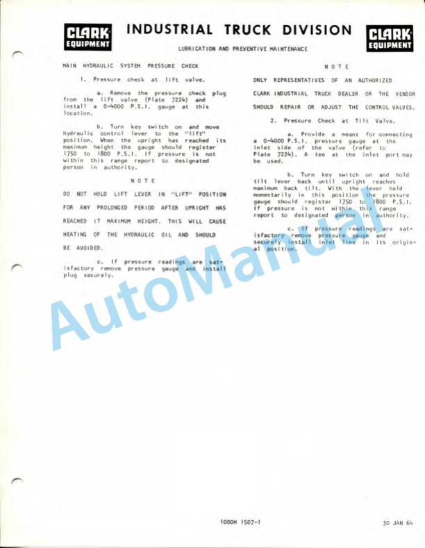 Clark ECLS 30 B, ECLS 40 B Operator Manual 2 Clark ECLS 30 B, ECLS 40 B Operator Manual-2