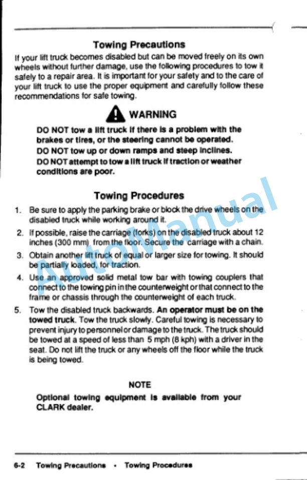 Clark ECS 17-30 Operator Manual OM-608 3 Clark ECS 17-30 Operator Manual OM-608-3
