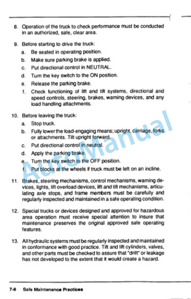 Clark ECS 17-30 Operator Manual OM-608 4 Clark ECS 17-30 Operator Manual OM-608-4