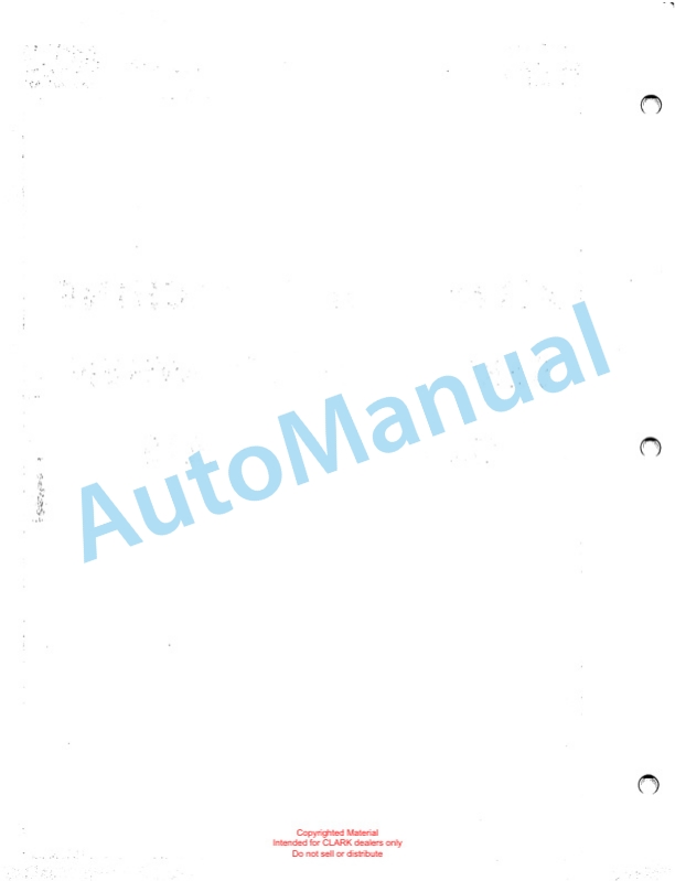 Clark Electric Clarklift 20 Maintenance Manual and Parts Book X7A 3 Clark Electric Clarklift 20 Maintenance Manual and Parts Book X7A-3