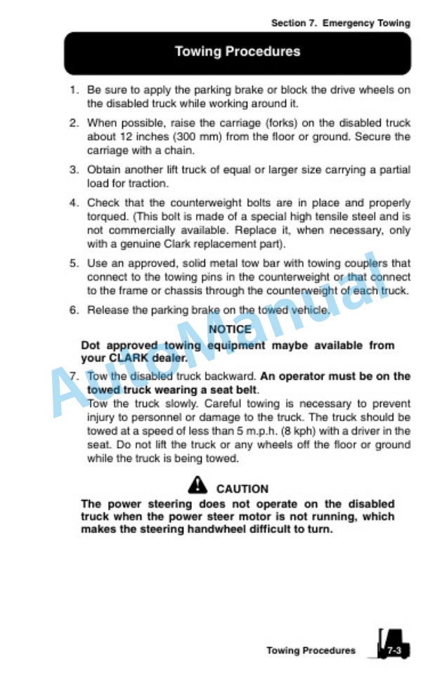 Clark Electric Rider Lift Trucks Operator Manual OM-766 3 Clark Electric Rider Lift Trucks Operator Manual OM-766-3