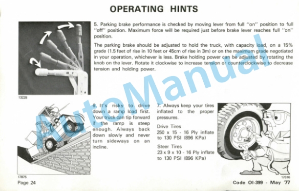 Clark Electric Yardlift EC 500Y 60-70 Model 72 Volt Operator Instructions OI-399 5 Clark Electric Yardlift EC 500Y 60-70 Model 72 Volt Operator Instructions OI-399-5