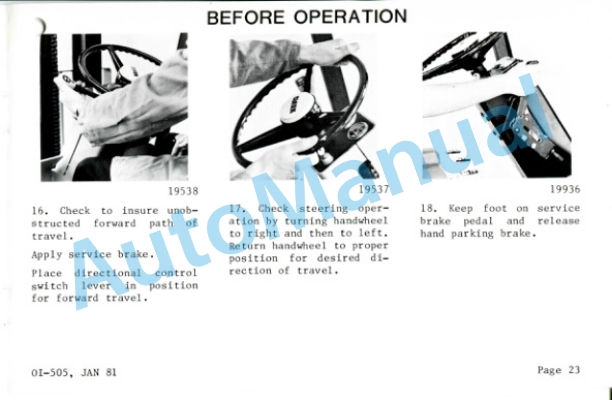 Clark EM 10-15S Operator Instruction Manual OI-505 3 Clark EM 10-15S Operator Instruction Manual OI-505-3