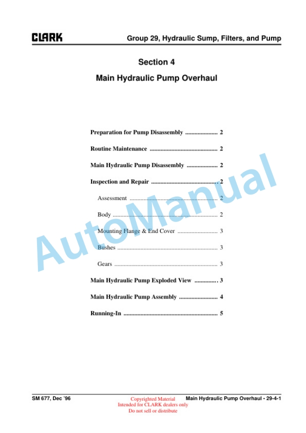 Clark EPG20-30, ECG20-32, ECG20-30X Service Manual SM-677 5 Clark EPG20-30, ECG20-32, ECG20-30X Service Manual SM-677 - Image 5
