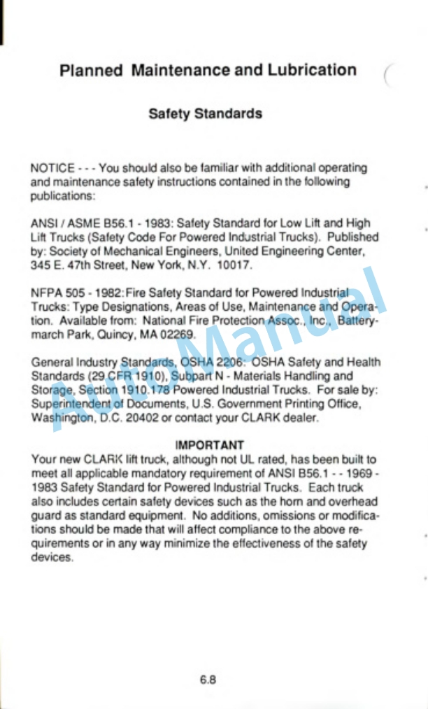 Clark ESM 12-25 Operator Manual OM-556 5 Clark ESM 12-25 Operator Manual OM-556-5