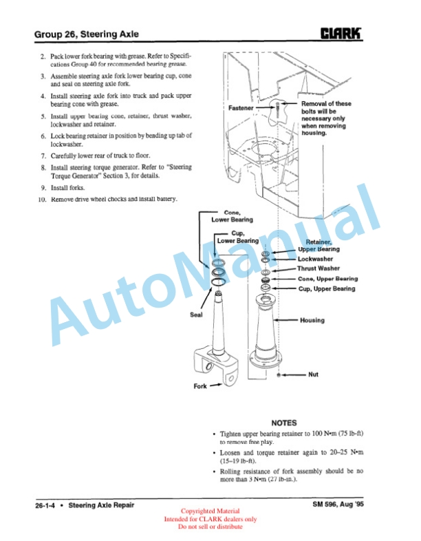 Clark ESM-II 12-25 Service Manual SM-596 3 Clark ESM-II 12-25 Service Manual SM-596 - Image 3