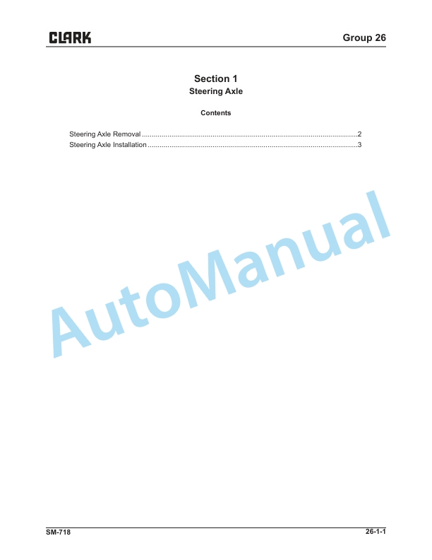 Clark ESX12-25 Service Manual SM-718 3 Clark ESX12-25 Service Manual SM-718 - Image 3