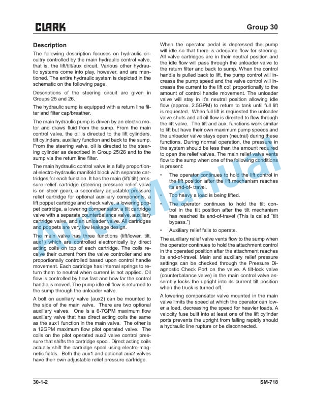 Clark ESX12-25 Service Manual SM-718 4 Clark ESX12-25 Service Manual SM-718 - Image 4