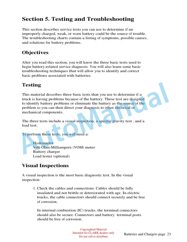Clark ET102 Batteries and Chargers Technical Training 3 Clark ET102 Batteries and Chargers Technical Training-3
