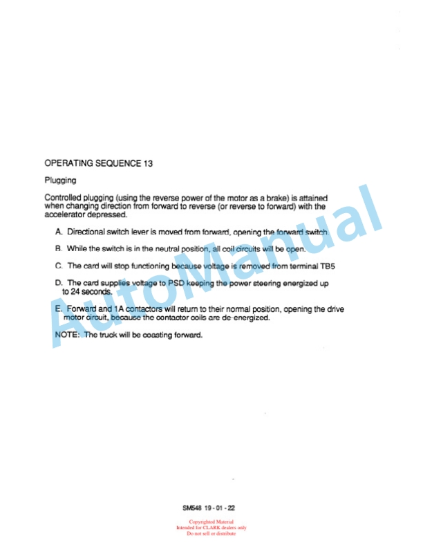 Clark EV100S Sequence Of Operation and Troubleshooting 5 Clark EV100S Sequence Of Operation and Troubleshooting-5