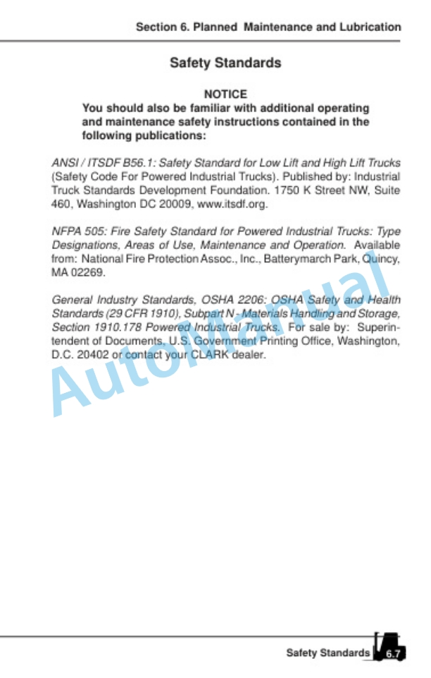 Clark EWP30 Operator Manual OM-722 5 Clark EWP30 Operator Manual OM-722-5